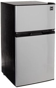 rca rfr836 3.2 cu ft 2 door fridge and freezer, stainless steel