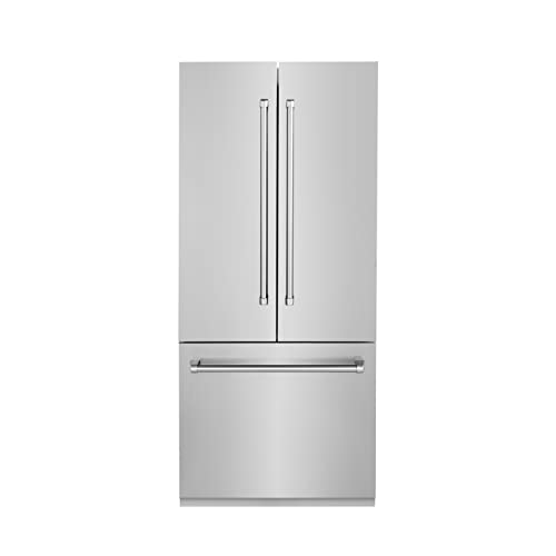 ZLINE 36" 19.6 cu. Ft. Panel Ready Built-In 3-Door French Door Refrigerator with Internal Water and Ice Dispenser