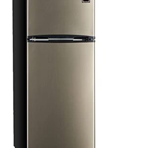 RCA RFR725 2 Door Apartment Size Refrigerator with Freezer, Stainless,7.5 cu ft