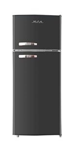 rca rfr786-black 2 door apartment size refrigerator with freezer, 7.5 cu. ft, retro black