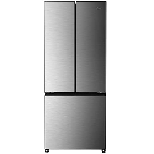 Galanz GLR16FS2D08 3 French Door Refrigerator with Bottom Freezer & Adjustable Thermostat, 16 Cu Ft, Stainless Steel