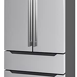 KoolMore RS-FR22 Counter Depth 22.5 Cu.Ft French Door Refrigerator with Automatic Ice Maker Stainless-Steel Fridge, Silver