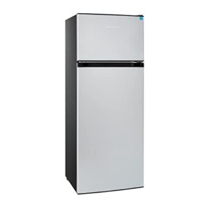 frestec 7.4 cu’ refrigerator with freezer, apartment size refrigerator top freezer,2 door fridge with adjustable thermostat control,freestanding, silver (fr 742 sl)