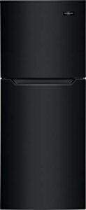 frigidaire 11.6 cu. ft. compact ada top freezer refrigerator in black with electronic control panel, reversible door swing, energy star