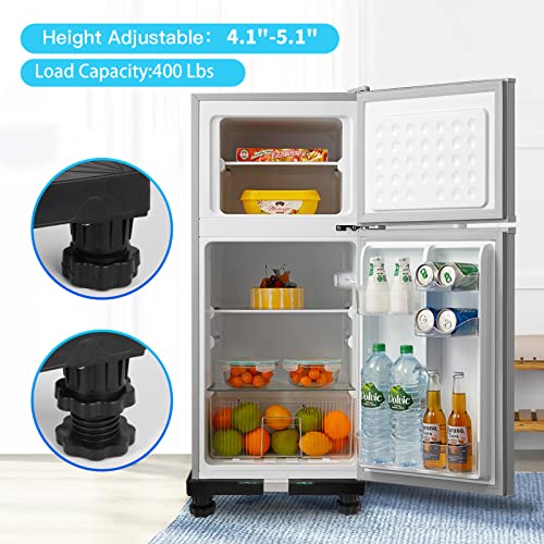Nefish Mini Fridge Stand Universal Stand Base Adjustable Refrigerator Stand with 4 Strong Feet Washing Machine Pedestal Multi-Functional Base for Dryer (Black)
