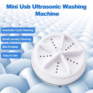 Portable Washing Machine, Mini Ultrasonic Washing Machine 3 in 1 Dishwashers Ultrasonic Waves Suitable for Home, Business, Travel, College Room, RV, Apartment