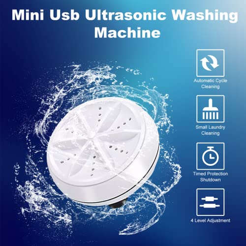 Portable Washing Machine, Mini Ultrasonic Washing Machine 3 in 1 Dishwashers Ultrasonic Waves Suitable for Home, Business, Travel, College Room, RV, Apartment