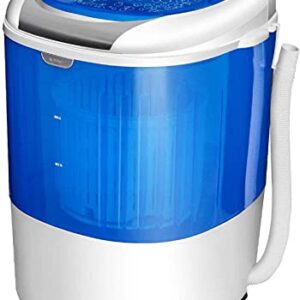 COSTWAY Portable Mini Washing Machine with Spin Dryer, Washing Capacity 5.5lbs, Electric Compact Machines Durable Design Energy Saving, Rotary Controller, Laundry Washer for Home Apartment RV, Blue