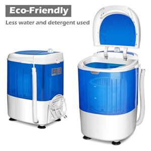 COSTWAY Portable Mini Washing Machine with Spin Dryer, Washing Capacity 5.5lbs, Electric Compact Machines Durable Design Energy Saving, Rotary Controller, Laundry Washer for Home Apartment RV, Blue