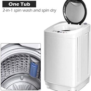 Giantex Portable Washing Machine, Full Automatic Washer and Dryer Combo, with Built-in Pump Drain 8 LBS Capacity Compact Laundry Washer Spinner for Apartment RV Dorm