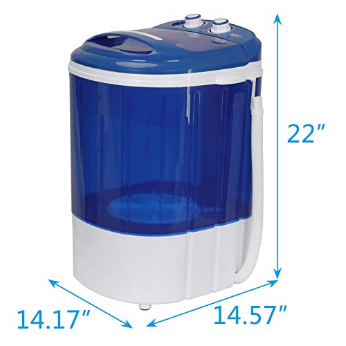 SUPER DEAL Mini Washer 5.7 lbs Capacity Portable Single Tub Compact Washing Machine with Spin Cycle Basket and Drain Hose for Camping, Traveling, Apartments, Dorms, RVs 110V