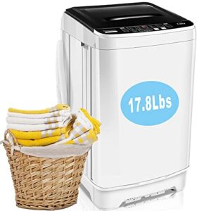 portable washer nictemaw 17.8lbs capacity full-automatic washer machine 1.9 cu.ft 2 in 1 compact laundry washer with drain pump/10 programs 8 water level selections/led display washer and dryer combo for home,apartment, camping