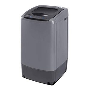 comfee’ portable washing machine, 0.9 cu.ft compact washer with led display, 5 wash cycles, 2 built-in rollers, space saving full-automatic washer, ideal laundry for rv, dorm, apartment, magnetic gray