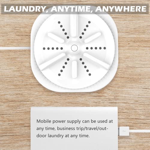 Mini Washing Machine, Upgraded Ultrasonic Portable Washer with Remote & Suction Cup, Small Washer Machine for College Rooms, Travel, Home and Apartment Laundry, 3 Mode Adjustable & Blue Light