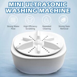 Mini Washing Machine, Upgraded Ultrasonic Portable Washer with Remote & Suction Cup, Small Washer Machine for College Rooms, Travel, Home and Apartment Laundry, 3 Mode Adjustable & Blue Light