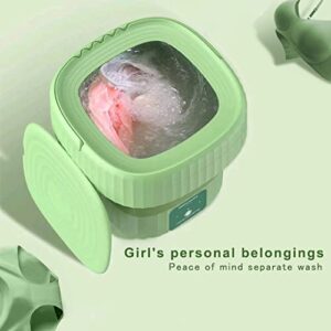 Portable washing Machine,Foldable Mini Washing Machine, Small Washer for Baby Clothes, Underwear or Small Items, Apartment, Dorm, Camping, RV Travel laundry- Gift Choice, Green