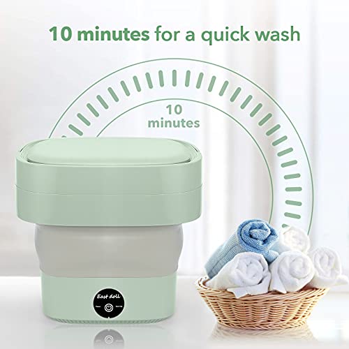 Portable Washing Machine with Effective Steri-lizing Function, Foldable Mini Small Washer for Baby Clothes, Underwear or Small Items, Suitable for Apartment, Laundry, Camping, RV, Travel (110V-240V)