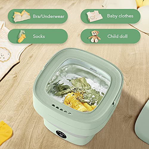 Portable Washing Machine with Effective Steri-lizing Function, Foldable Mini Small Washer for Baby Clothes, Underwear or Small Items, Suitable for Apartment, Laundry, Camping, RV, Travel (110V-240V)