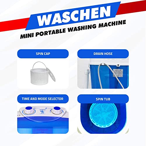 DENSORS Portable Single Tub Washer - The Laundry Alternative - Washing Capacity Less Than 1.2Kg - Portable Clothes Washer For Small Clothes Like Socks, Undergarments Etc - Travel Washing Machine