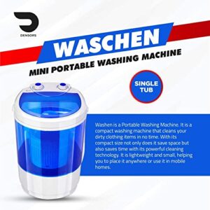 DENSORS Portable Single Tub Washer - The Laundry Alternative - Washing Capacity Less Than 1.2Kg - Portable Clothes Washer For Small Clothes Like Socks, Undergarments Etc - Travel Washing Machine