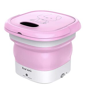 portable washing machine – foldable mini small washer for washing baby clothes, underwear or small items, suitable for apartment, laundry, camping, rv, travel (110v-240v) – best gift choice, pink