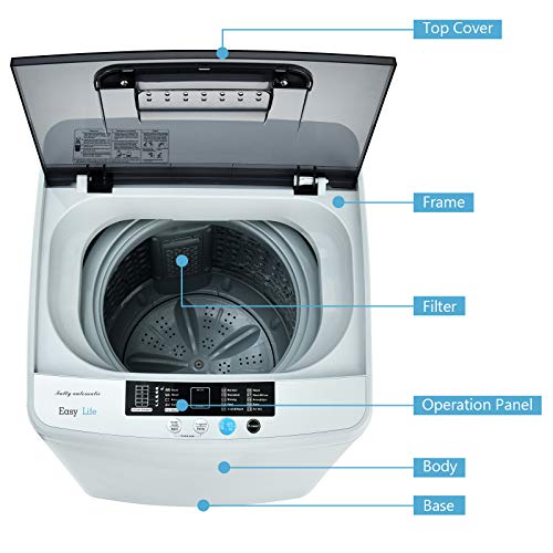 Giantex Full Automatic Washing Machine, 2 in 1 Portable Laundry Washer, 8.8lbs Washer and Dryer Combo, 1.04 cu.ft 10 Programs Built-in Drain Pump, Energy Saving Top Load Washer for Apartment Dorm