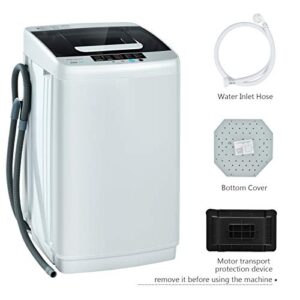 Giantex Full Automatic Washing Machine, 2 in 1 Portable Laundry Washer, 8.8lbs Washer and Dryer Combo, 1.04 cu.ft 10 Programs Built-in Drain Pump, Energy Saving Top Load Washer for Apartment Dorm