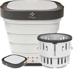 moyu mini portable bucket washer foldable washing machine with spin dry and drainage pipe (white us plug 110 v)