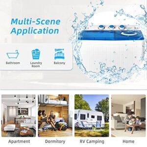LDAILY Portable Washer and Dryer, Twin Tub Washer and Spin Dryer with 26 lbs Capacity, Semi-automatic Laundry Washer with Built-in Drain Pump, Portable Washing Machine for Apartment, Dorm & RV's