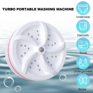 Portable Washing Machine Mini Washing Machine with Suction Cups USB Powered Ultrasonic Turbo Washing Machine & Dishwasher Suitable for Home, Business, Travel, RV, Apartment, College Room