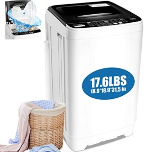 nictemaw portable washing machine 𝟏𝟕.𝟔lbs capacity portable washer 1.9 cu.ft full-automatic compact laundry washer with drain pump,10 wash programs 8 water levels with led display ideal for home
