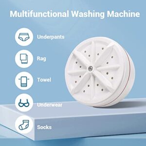 Mini Washing Machine,Ultrasonic Turbine Washing,Machine Portable Turbo Washing Machine for Travelling,Business Trip,Camping,College Room.Turbo Washer for Cleaning Sock,Underwear,Small Rags.