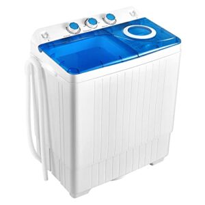 giantex portable washing machine, 2 in 1 washer and spinner combo, 26lbs capacity 18 lbs washing 8 lbs spinning, w/timer control, built-in drain pump