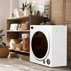 HOMCOM Automatic Dryer Machine, 1350W 3.22 Cu. Ft. Portable Clothes Dryer with 5 Drying Modes and Stainless Steel Tub for Apartment or Dorm, White