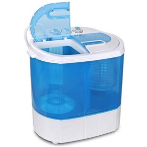zeny portable clothes washing machine mini twin tub small laundry washer aparment spin dryer 9.9lbs capacity lightweight for dormitory, rv