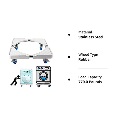 Multi-Functional Movable Base Furniture Dolly Size Adjustable for Washing Machine, Dryer and Refrigerator (4 Wheels)