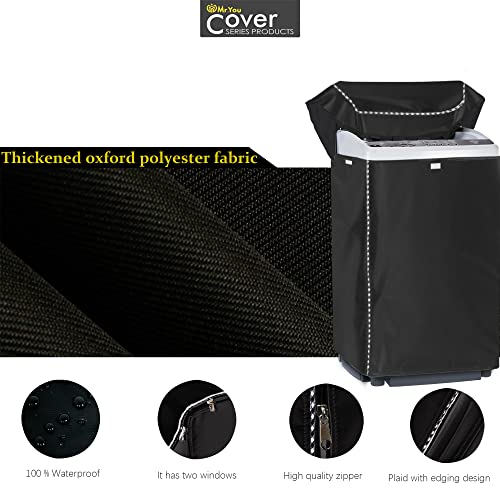 Portable Washing Machine Cover,Top Load Washer Dryer Cover,Waterproof Full-Automatic/Wheel Washing Machine Cover(24"25"38"inches,Black)…