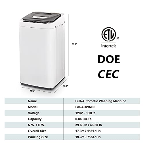 Portable Washing Machine, Full-Automatic Washer Compact Laundry Machine and Dryer Combo, Built-in Pump Drain, 6.6lbs Capacity, LED Display, ideal Laundry for Dorm, Apartment, RV