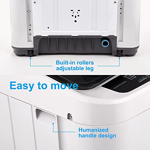 Portable Washing Machine, Full-Automatic Washer Compact Laundry Machine and Dryer Combo, Built-in Pump Drain, 6.6lbs Capacity, LED Display, ideal Laundry for Dorm, Apartment, RV