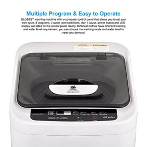 Portable Washing Machine, Full-Automatic Washer Compact Laundry Machine and Dryer Combo, Built-in Pump Drain, 6.6lbs Capacity, LED Display, ideal Laundry for Dorm, Apartment, RV