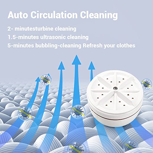 Portable Washing Machine,Portable Ultrasonic Turbo Washing Machine,Mini Washer for Travelling,Camping,Business Trip.Mini Washing Machine for Cleaning Sock,Underwear,Small Rags,Towel