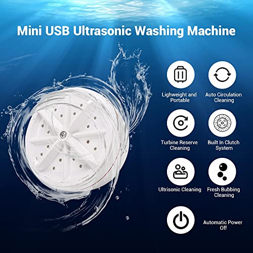 Portable Washing Machine,Portable Ultrasonic Turbo Washing Machine,Mini Washer for Travelling,Camping,Business Trip.Mini Washing Machine for Cleaning Sock,Underwear,Small Rags,Towel