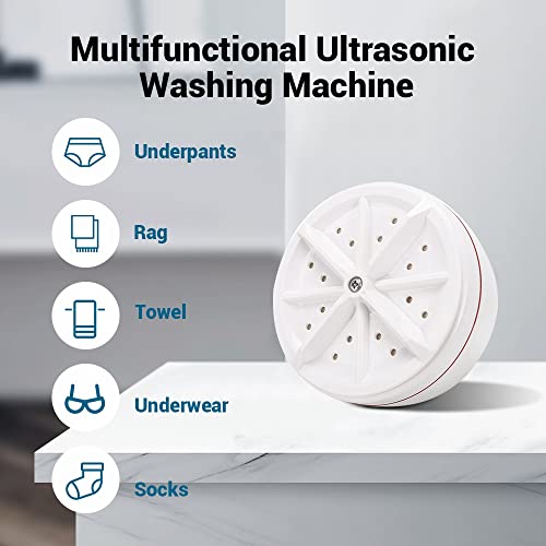 Portable Washing Machine,Portable Ultrasonic Turbo Washing Machine,Mini Washer for Travelling,Camping,Business Trip.Mini Washing Machine for Cleaning Sock,Underwear,Small Rags,Towel