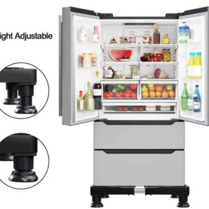 Lufia Mini Fridge Stand,Width Height Flexible Adjustable,High Strength Base Stand Leg Design,Multi-functional Base as Refrigerator Stand,Fish Tank Stand,Washing Machine,Dryer,Laundry Pedestal (Black)