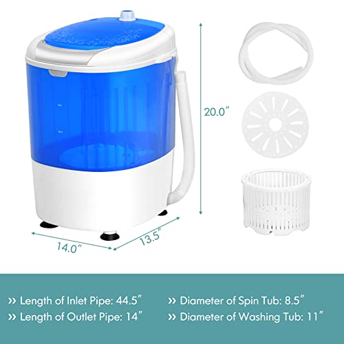 Giantex Portable Washing Machine, Mini Washer and Dryer Combo, 5.5lbs Washing Capacity, Semi-automatic Compact Laundry Machine for Apartment Dorm RV