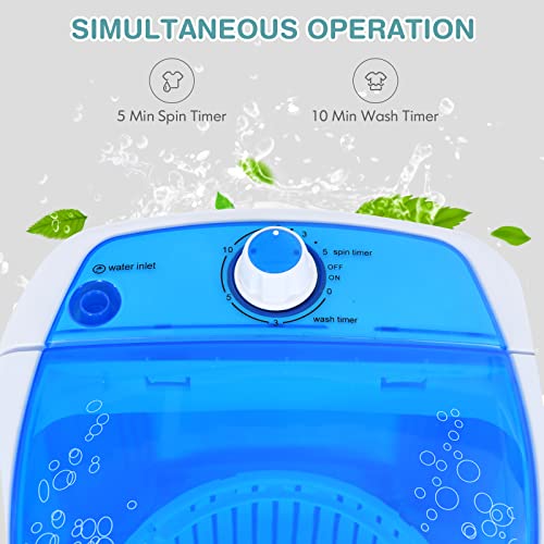 Giantex Portable Washing Machine, Mini Washer and Dryer Combo, 5.5lbs Washing Capacity, Semi-automatic Compact Laundry Machine for Apartment Dorm RV