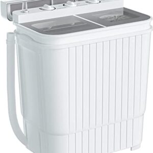 Atripark Portable Mini Washing Machine Washer with Twin Tub, Dryer Wash and Spin Dryer 21.6lbs Capacity For Camping, Apartments, Dorms, College Rooms, RV’S, Delicates(Grey)