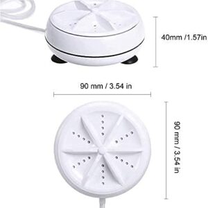 Mini Washing Machine Portable Turbine Washer,Portable Washing Machine with USB and Speed Control for Travel Business Trip or College Rooms (Speed Control Model), White, 1pack