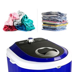 Pyle Upgraded Version Portable Washer - Top Loader Portable Laundry, Mini Washing Machine, Quiet Washer, Rotary Controller, 110V - For Compact Laundry, 4.5 Lbs. Capacity, Translucent Tubs