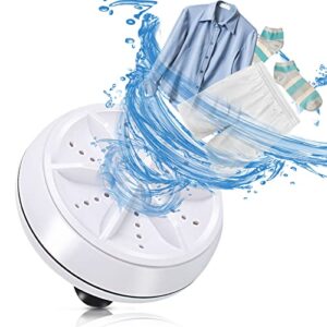 mini washing machine, 3.54in portable washing machine with suction cups, 3 in 1 bubble cleaning usb ultrasonic powered turbo washing machine & sink dishwasher for camping, travelling, business trip